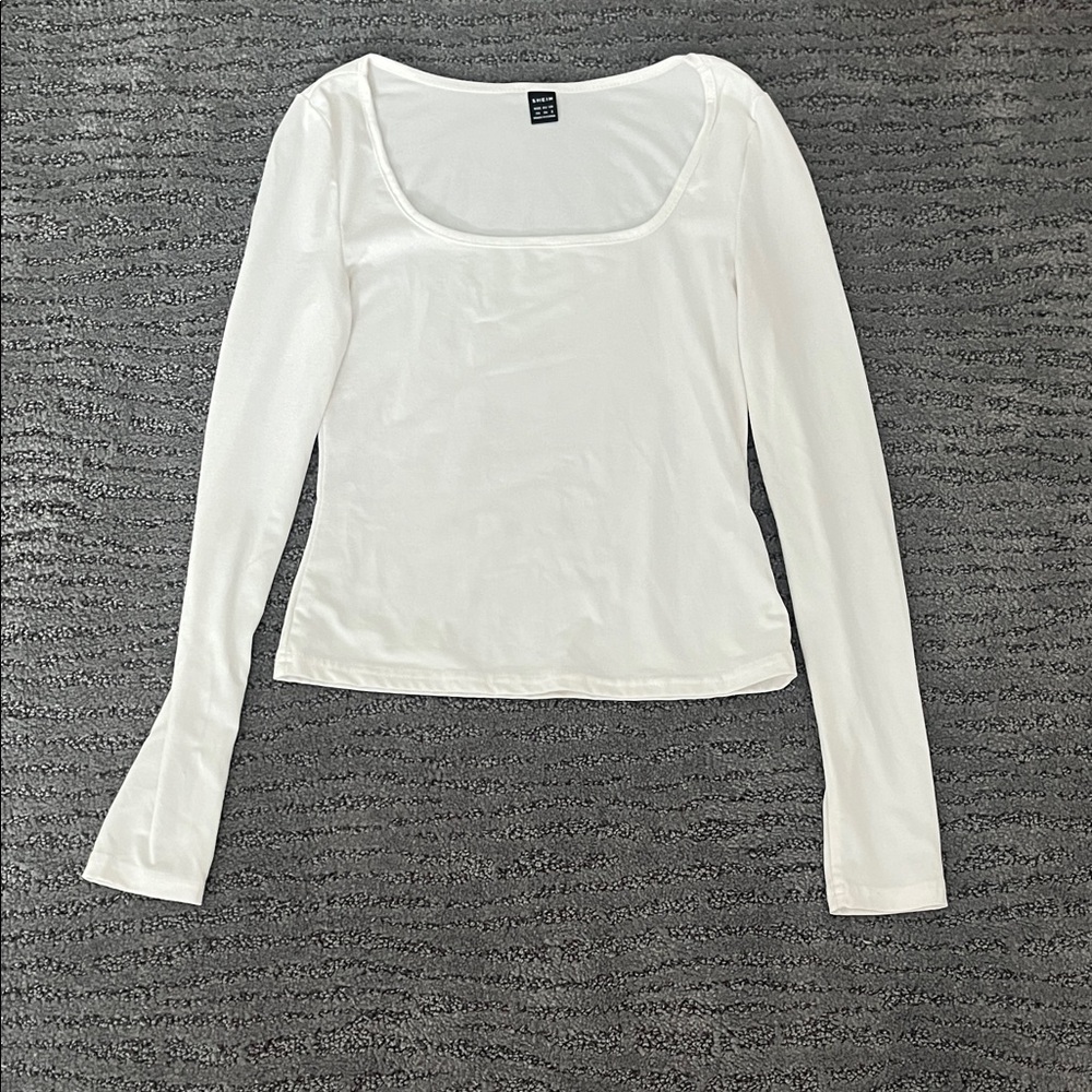 SHEIN Classic White Long Sleeve Top